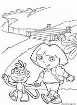 Coloring Dora Boots Pages Printable sketch template
