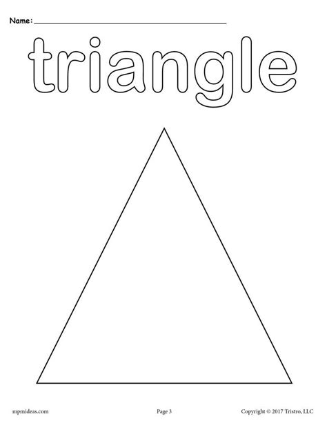 shapes coloring pages triangle worksheet shape coloring pages