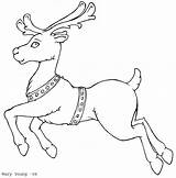 Reindeer Rudolph Coloringtop Nosed Everfreecoloring sketch template