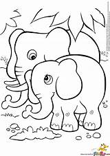 Baby Elephant Drawing Mom Step Getdrawings sketch template