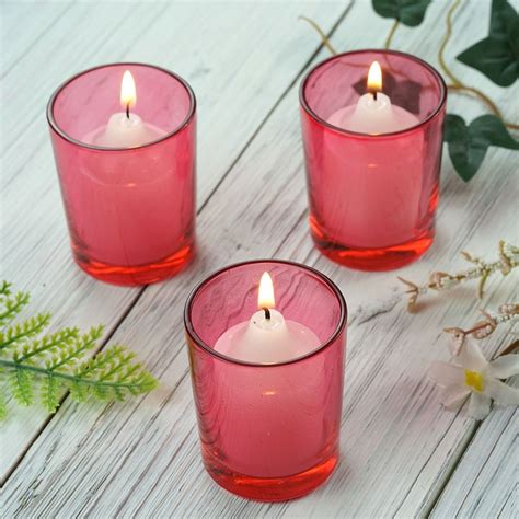Efavormart Set Of 12 2 5 Red Glass Votive Candle Holders For Candle
