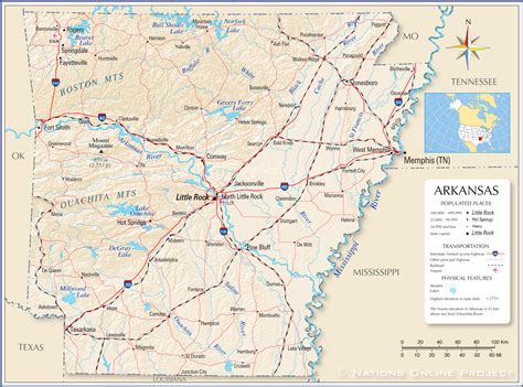 reference maps  arkansas usa nations  project