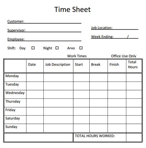 sample timesheet calculator  documents