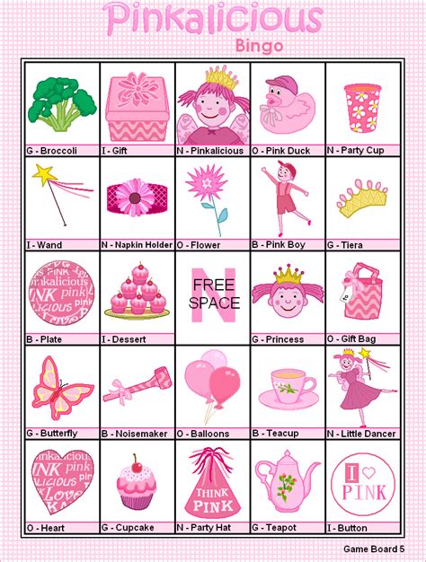 gamecentral bingo pinkalicious