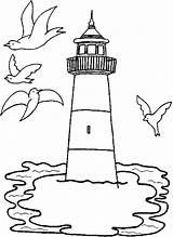 Lighthouse Coloring Pages Kids Easy Drawing Printable Drawings Print House Colouring Line Simple Preschool Adults Lighthouses Color Sheets Book Template sketch template