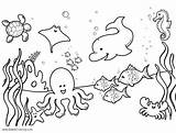 Sea Coloring Under Pages Printable Kids Preschool Template Adults sketch template