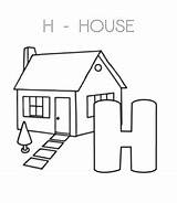 Coloring House Letter Alphabet Pages Through Sheet sketch template