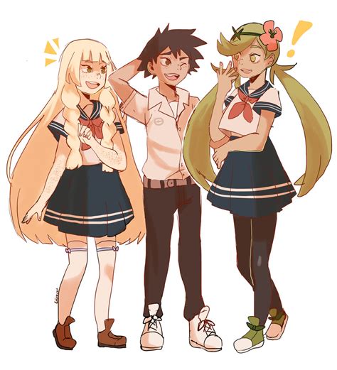 Lillie Ash Ketchum And Mallow Pokemon And 2 More Drawn By Liivolt