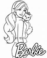 Barbie Cat Coloring Topcoloringpages Doll Girls Print sketch template