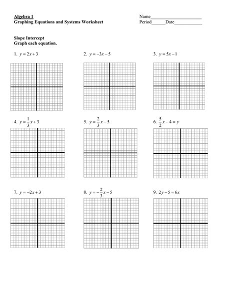 graphing linear equations practice worksheet