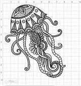 Jellyfish Layered Dxf 3ab561 Getbutton sketch template