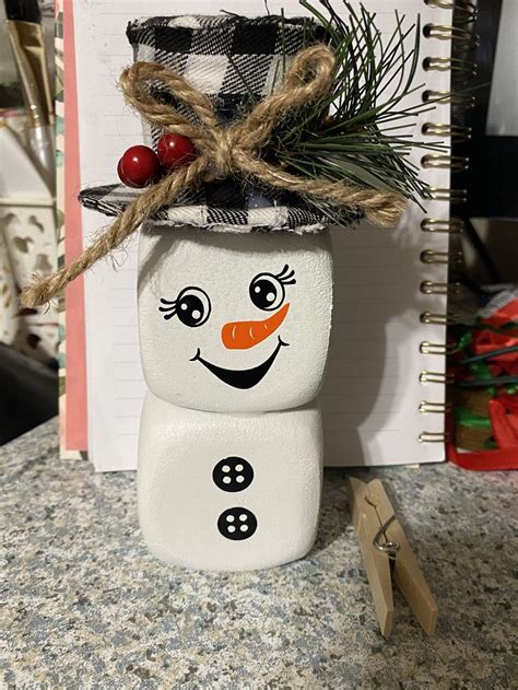 pin  sandy unruh  foam dice crafts   snowman