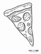 Pizza Coloring Slice Pages Slices Color Pies Whole sketch template