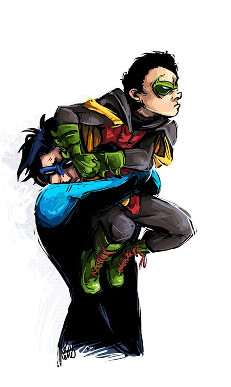 dick grayson and damian wayne i m sure dick is totally smiling super heros pinterest