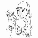 Manny Handy Coloring Pages Printable Hall Toddler Will sketch template