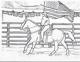 Coloring Pages Horse Rodeo Riding Cowgirl Flag Girl Color Horses Printable Kids Barrel Racing Rocks Sheets Drawing Print Horseback Getcolorings sketch template