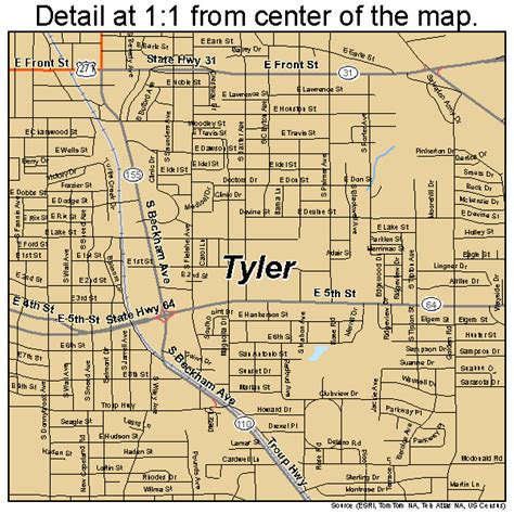 tyler texas street map