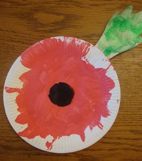 paper plate poppy school ideas pinterest