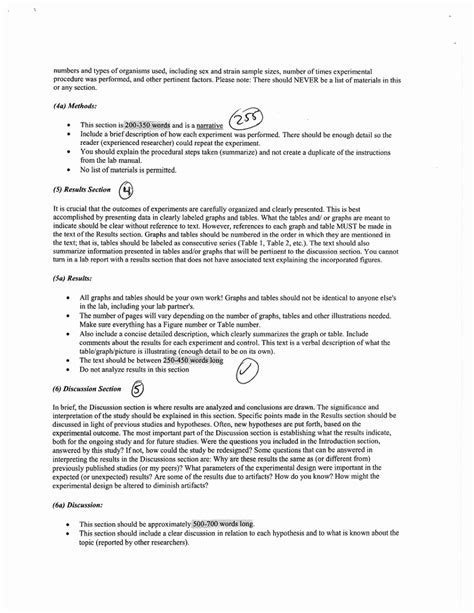 discussion section  lab report   format  biology lab report