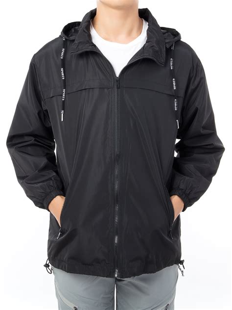 dodoing mens windproof hooded windbreaker jacket lightweight jacket outdoor casual sportswear