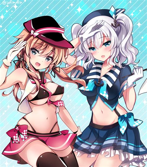 kashima and prinz eugen kantai collection drawn by