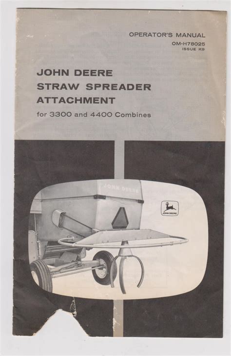 Manual John Deere Straw Spreader Attachment For 3300 4400