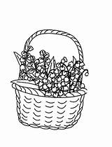 Basket Flowers Coloring Pages Beautiful sketch template