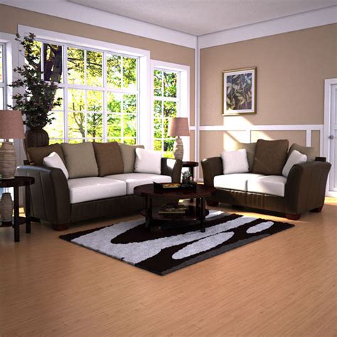 ashley logan stone sofa and loveseat set 3d model humster3d