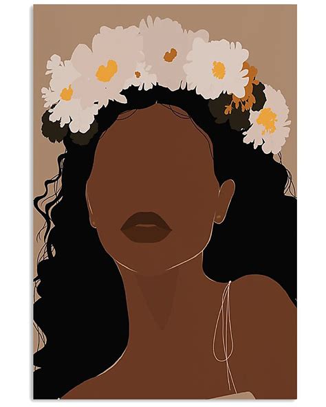flower black girl poster wall art cool poster home decor no frame
