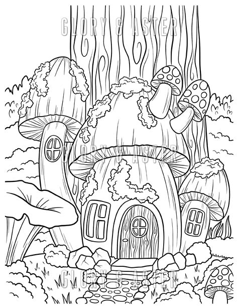 adult coloring pages fairy house coloring pages