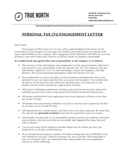 editable accountant engagement letter template word sample