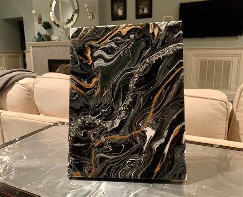 black abstract resin painting black epoxy resin painting etsy