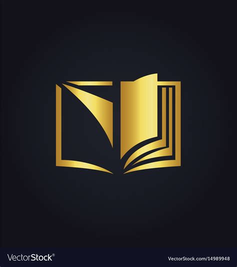 open book education gold logo royalty  vector image