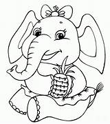Elephant Elefant Tegninger Pineapple Enjoying Elefanter Dyr Kategorier sketch template