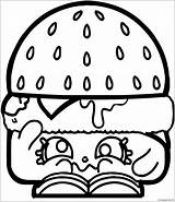 Hamburger Shopkins Colouring Cheeseburger Bobs sketch template