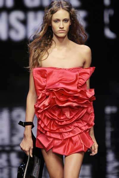 a model presents a creation by russian fashion designer kira plastinina