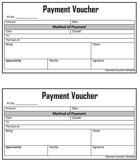 sample cash voucher templates printable samples