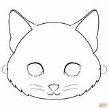 Coloring Mask Kitten Pages Printable Drawing Supercoloring Paper sketch template