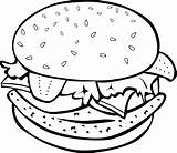 Pobarvanke Hamburger Coloring Pages Food sketch template