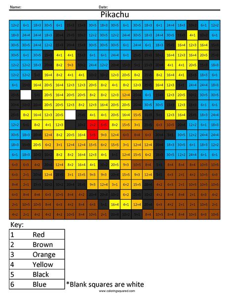pokemon math coloring pages coloring squared