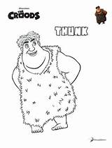 Croods Thunk Kleurplaten Kleurplaat Colorear Malvorlage Animaatjes Persoonlijke Homo Sapiens Stimmen sketch template