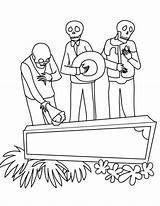 Muertos Colorear Cercueil Coloring Calaveras Mortos Morti Yodibujo Entierro Death Fiestas sketch template