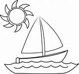 Sailboat Boat Clipart Clip Coloring Cartoon 1011 1120 Drawing sketch template