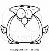 Owl Clipart Chubby Surprised Cartoon Cory Thoman Vector Outlined Coloring Royalty Shocked Protected Collc0121 sketch template