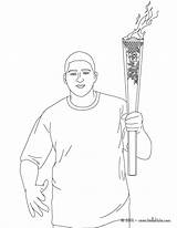 Olympic Olympique Flamme Torche Colorier Coloriage Designlooter Jedessine Hellokids Olympiques sketch template