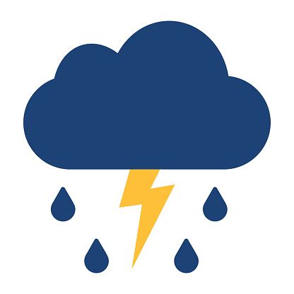 thunderstorm icon forecast weather symbol sign cloud  ligthning
