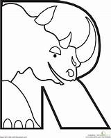 Letter Coloring Animal Pages Alphabet Preschool Letters Activities Color Worksheets Animals Printable Rhino Sheets Kids Con Crafts Education Animales Letra sketch template
