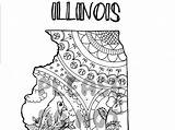 Illinois State Map sketch template