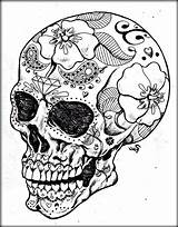 Coloring Pages Adults Skull Skulls Sugar Printable Hard Tattoo Colouring Drawing Book Choose Board Sheets Print Tattoos sketch template