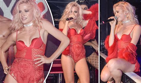 pixie lott almost flashes nipples performs in very